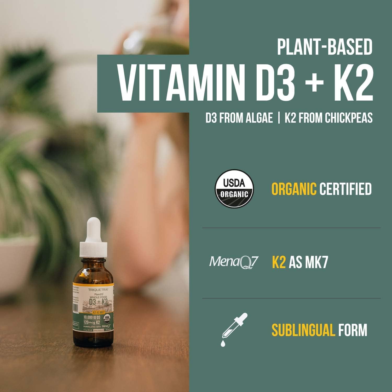 Plant-Based D3 10,000 IU & K2 Sublingual Drops