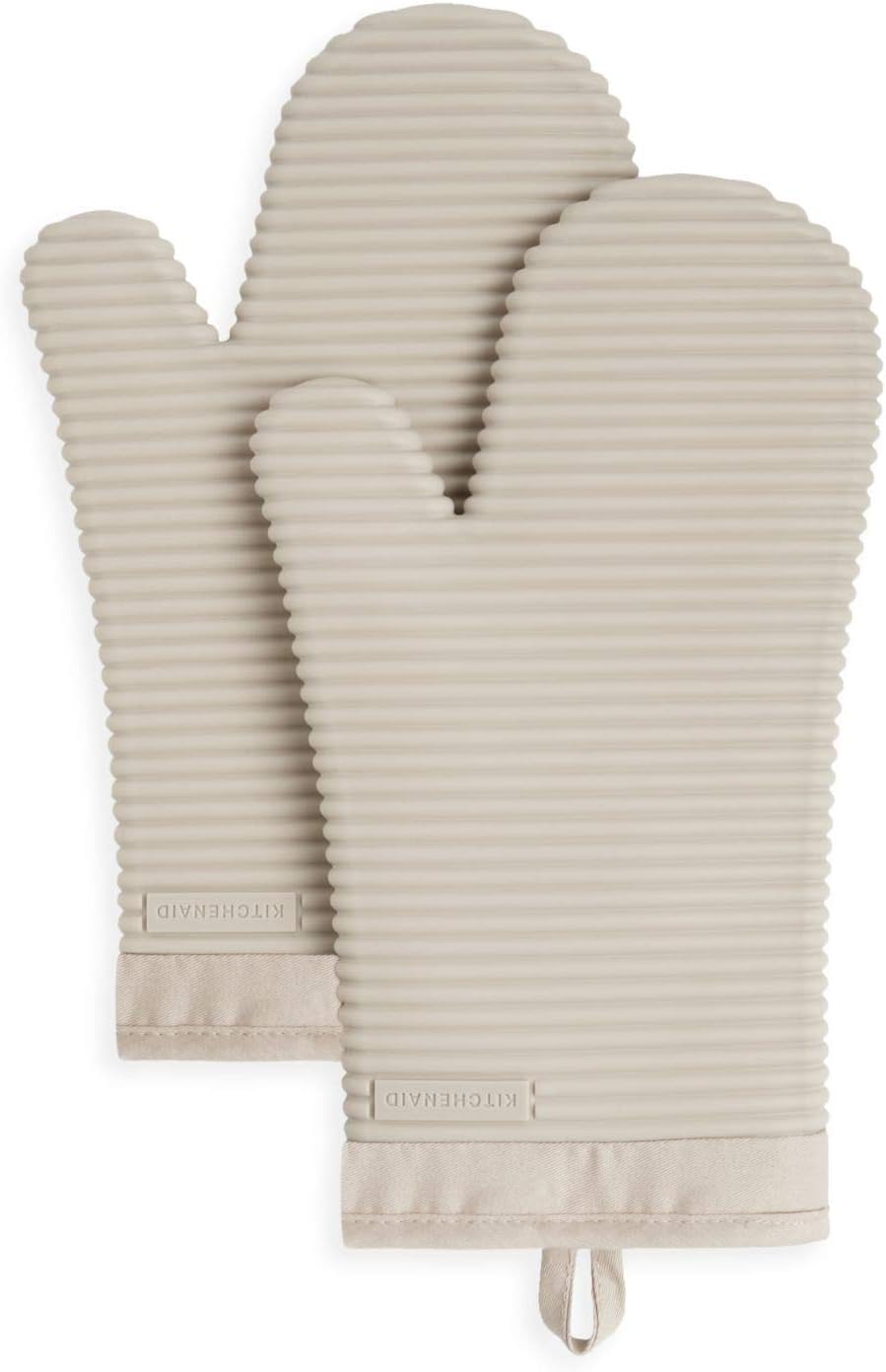 Ribbed Soft Silicone Oven Mitt Two Pack 7 5 by 13 Inches