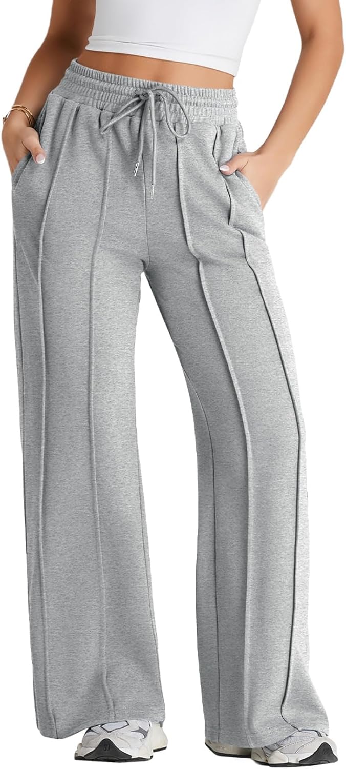 Herseas High-Waist Wide-Leg Sweatpants with Pockets