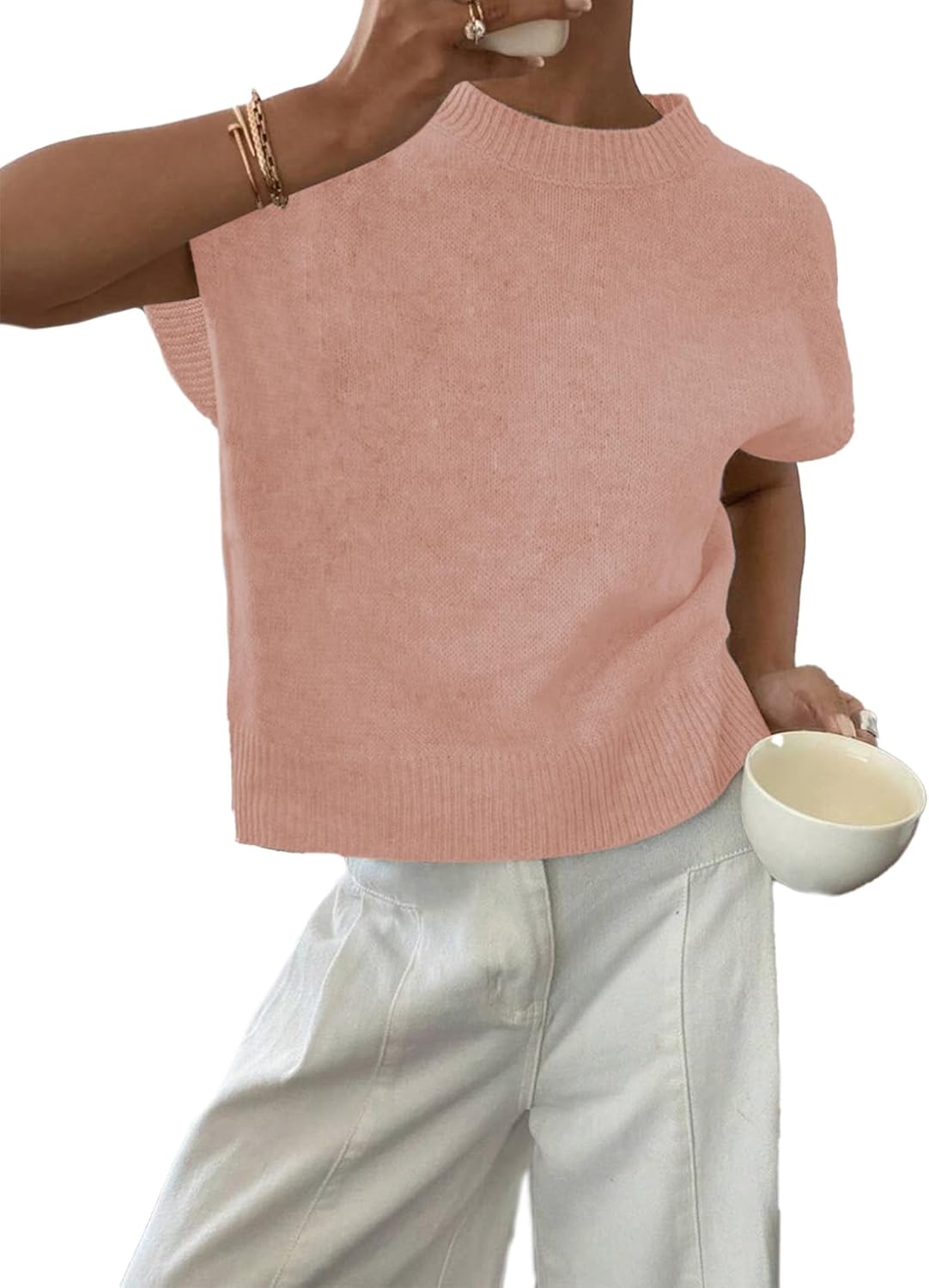 BLENCOT Women's Summer Cap Sleeve Knit Tank Top