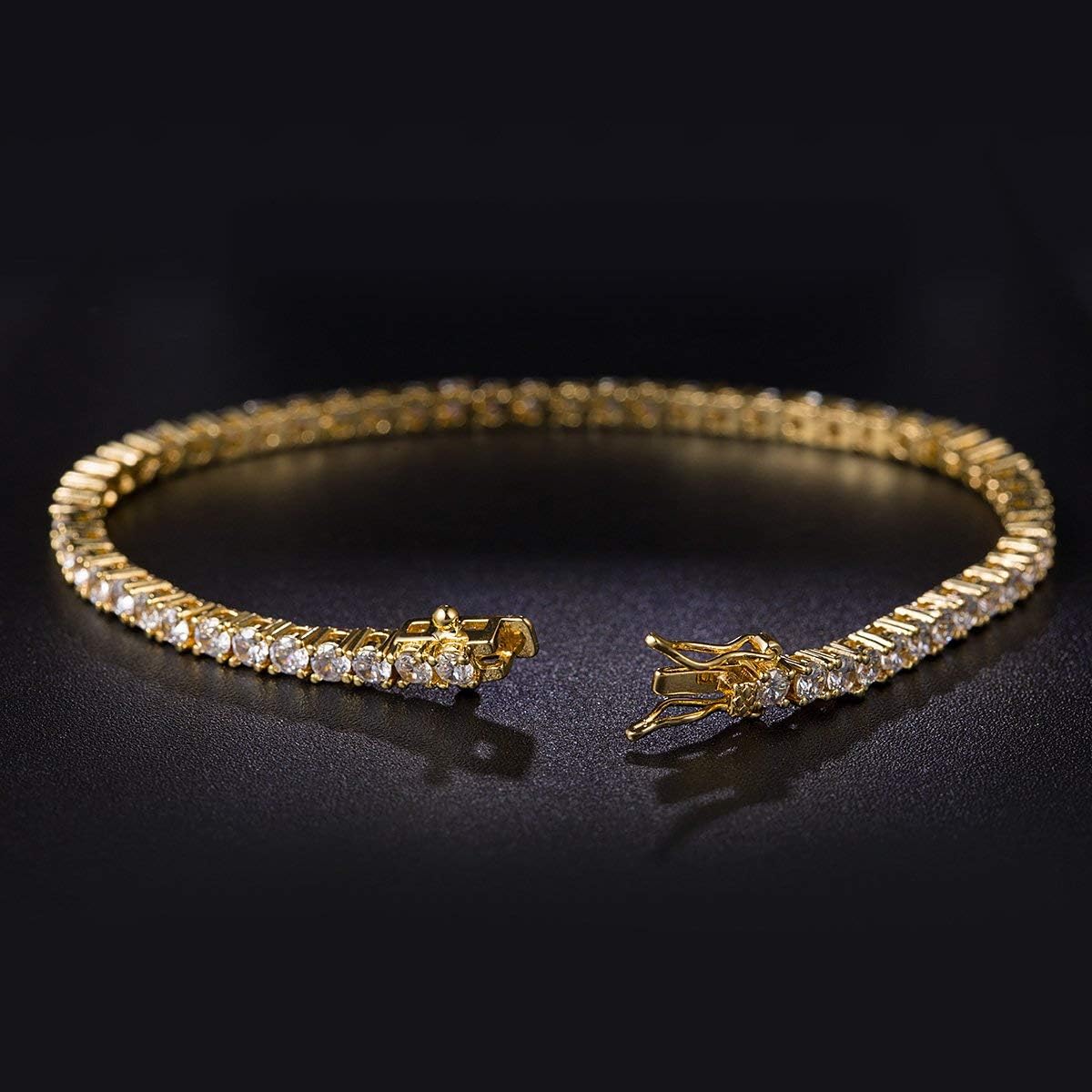 6-Inch 18K Gold-Plated Tennis Bracelet with Cubic Zirconia