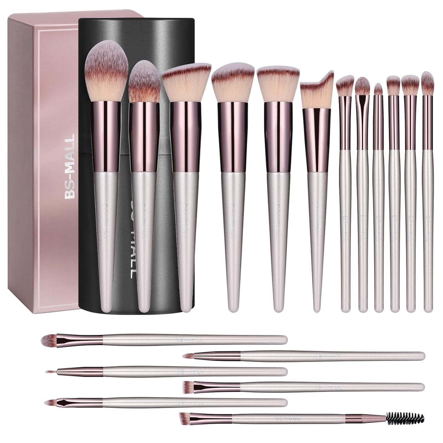 18-Piece Synthetic Makeup Brush Set with Black Case