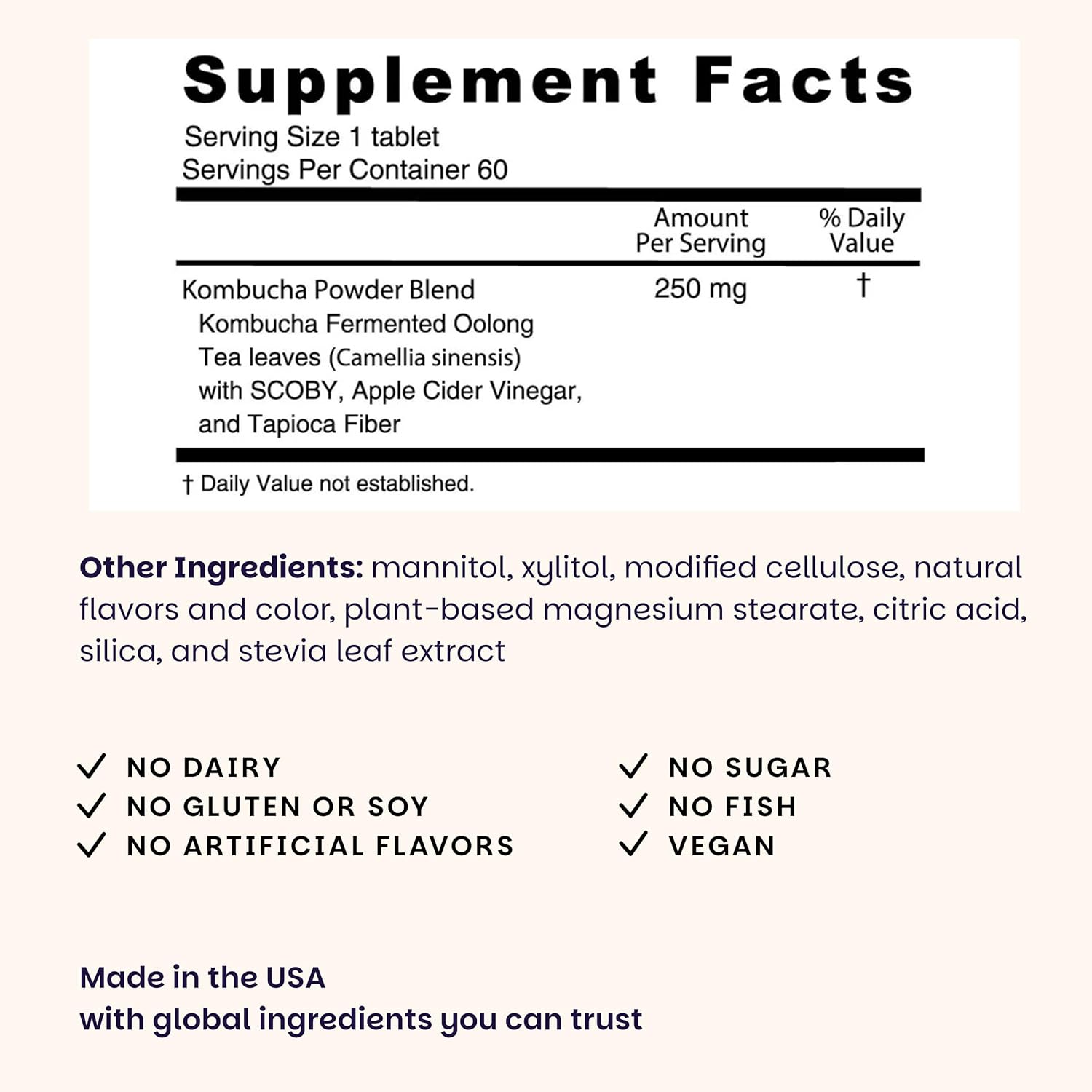Sugar-Free Kombucha & ACV Dissolvable Gut Health Tablets