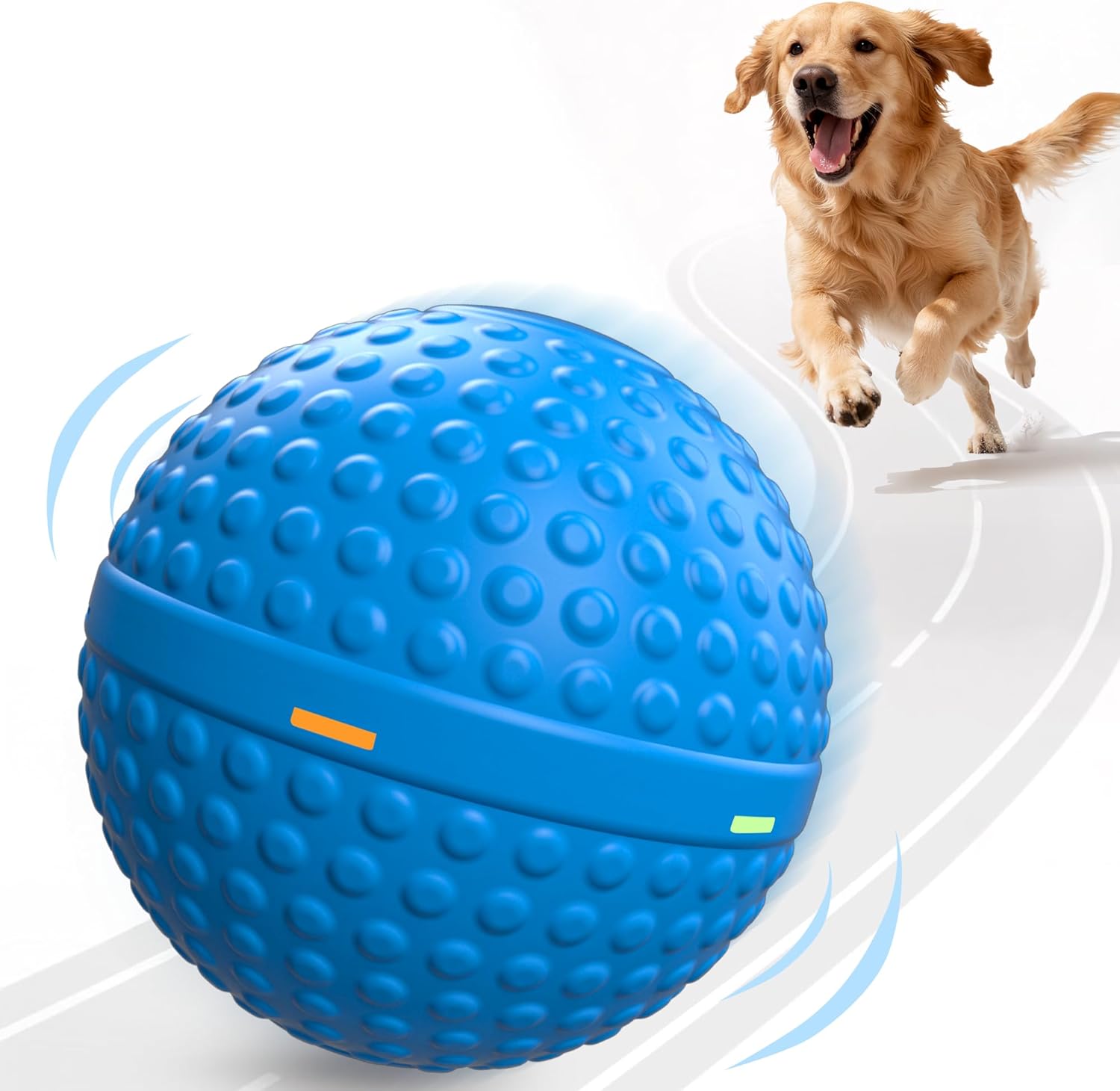 Chew-Resistant Smart Dog Ball with LED Light, Waterproof & USB-C