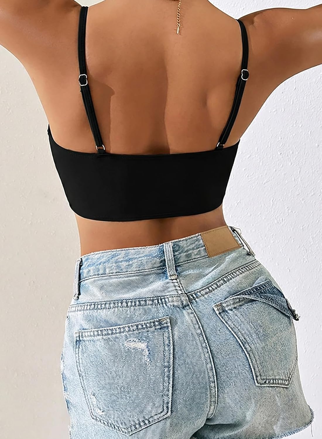 Lace-Up Push-Up Bikini Top for Women, Front Cutout Swimwear