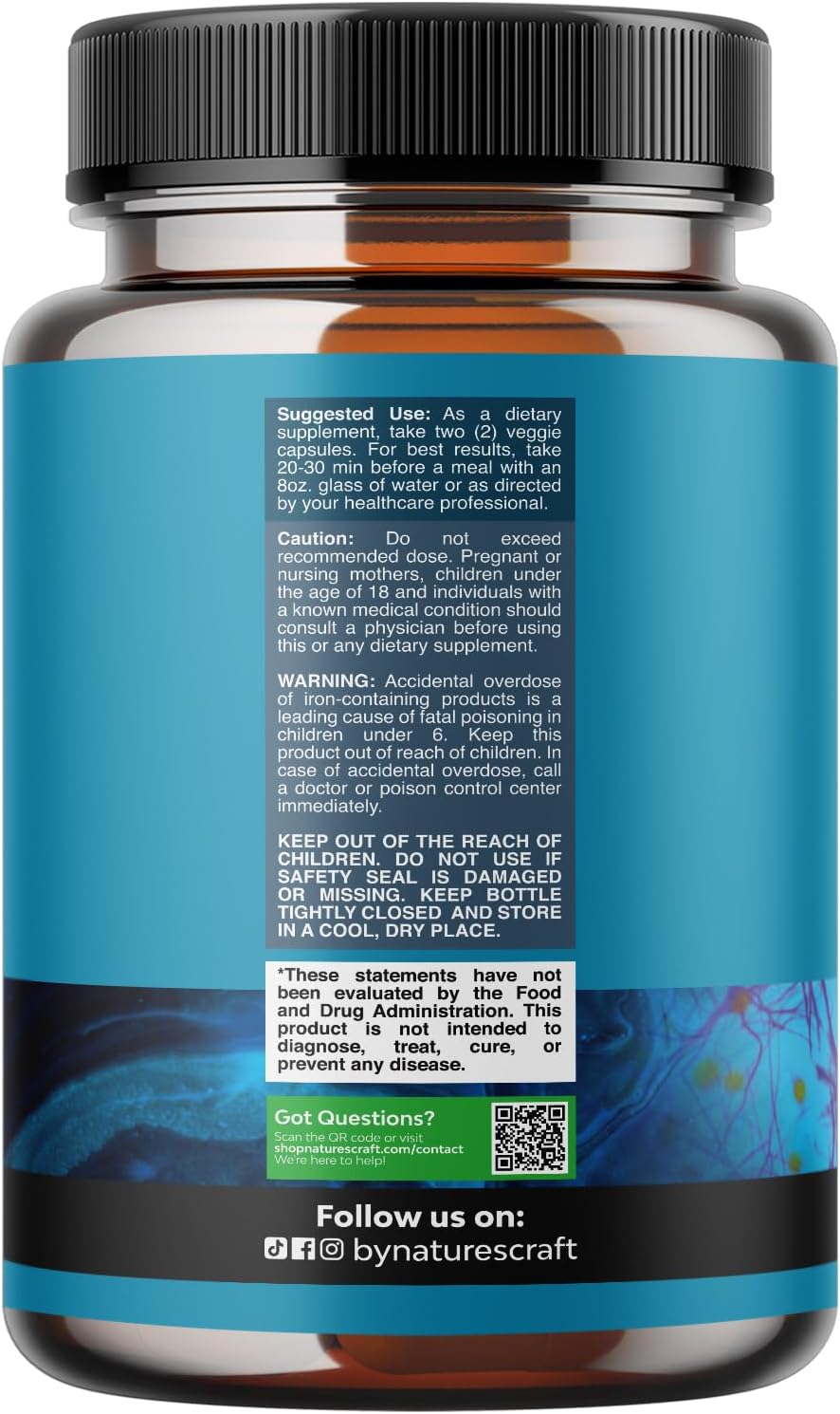 Brain Focus & Memory Support Capsules with Bacopa & B Vitamins