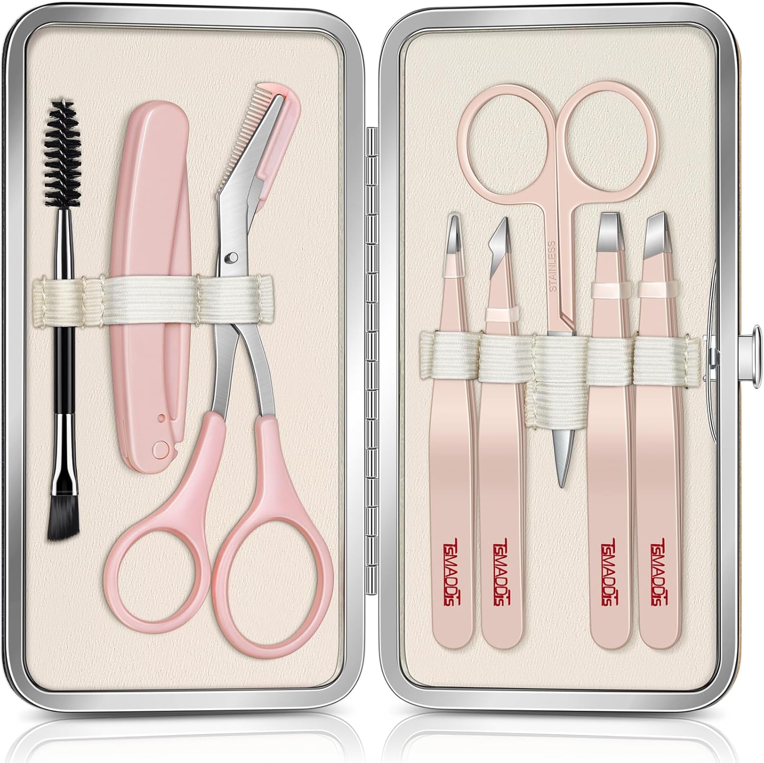 8-in-1 Facial Hair & Eyebrow Grooming Kit with Tweezers