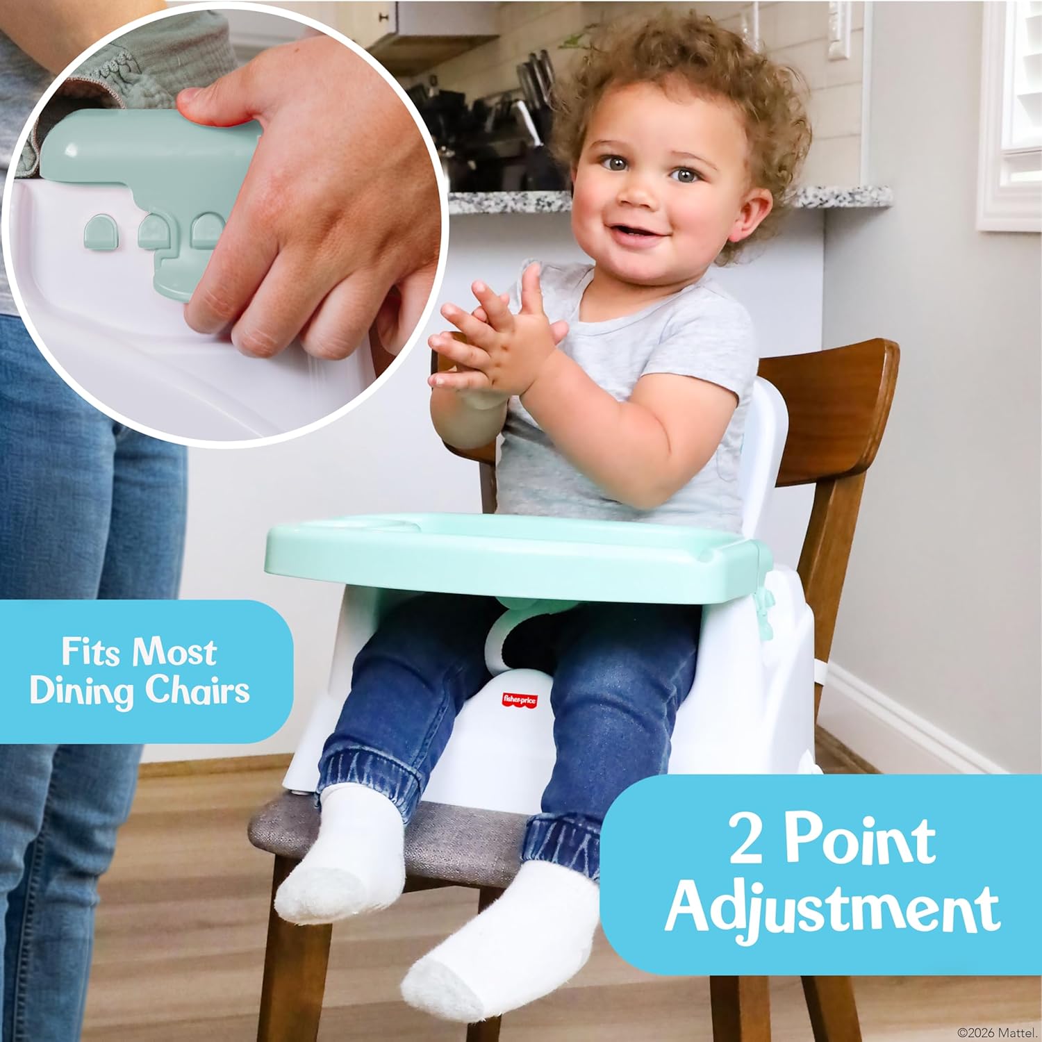 Toddler Booster Seat with Adjustable Tray – Portable High Chair