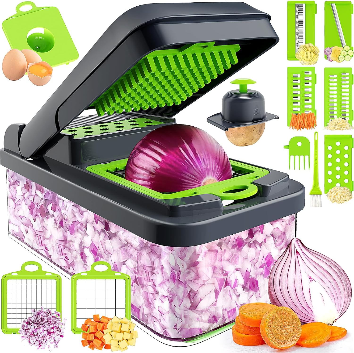 12 in 1 Vegetable Chopper With Seven Blades And Cheese Grater