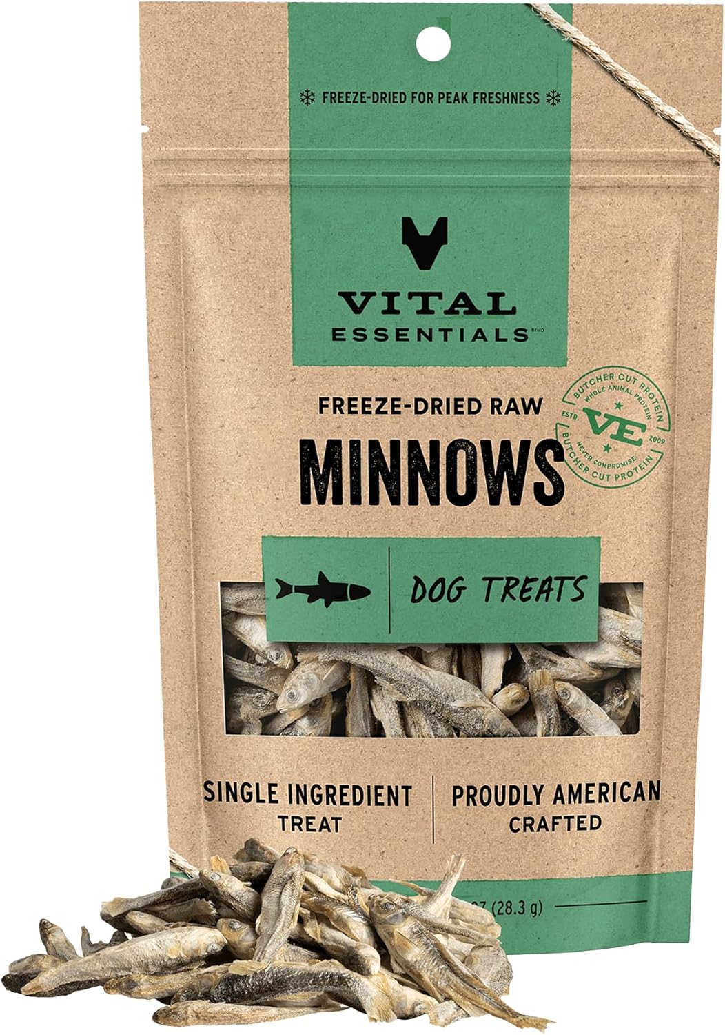 Freeze Dried Minnows Dog Treats Single Ingredient 1 oz Bag