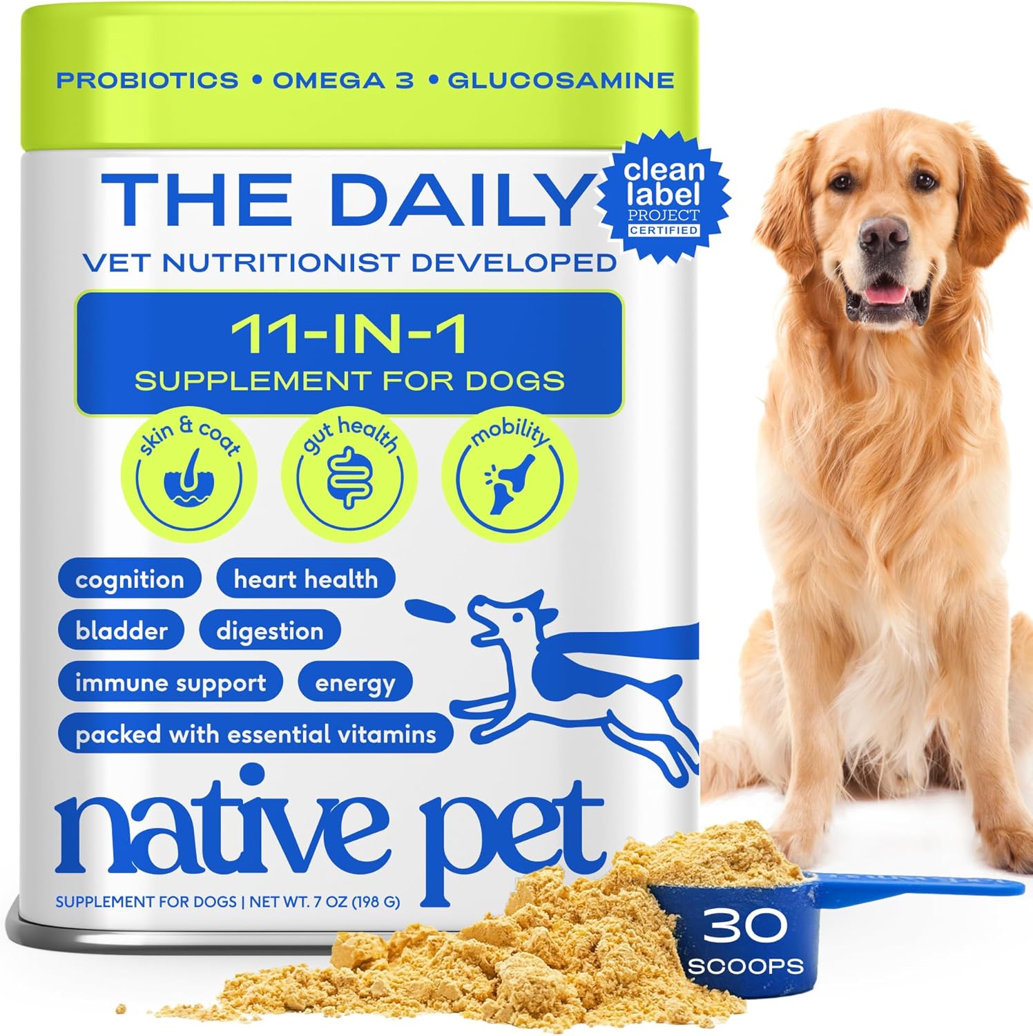 Daily Multivitamin Powder for Dogs 11 in 1 Whole Body Support