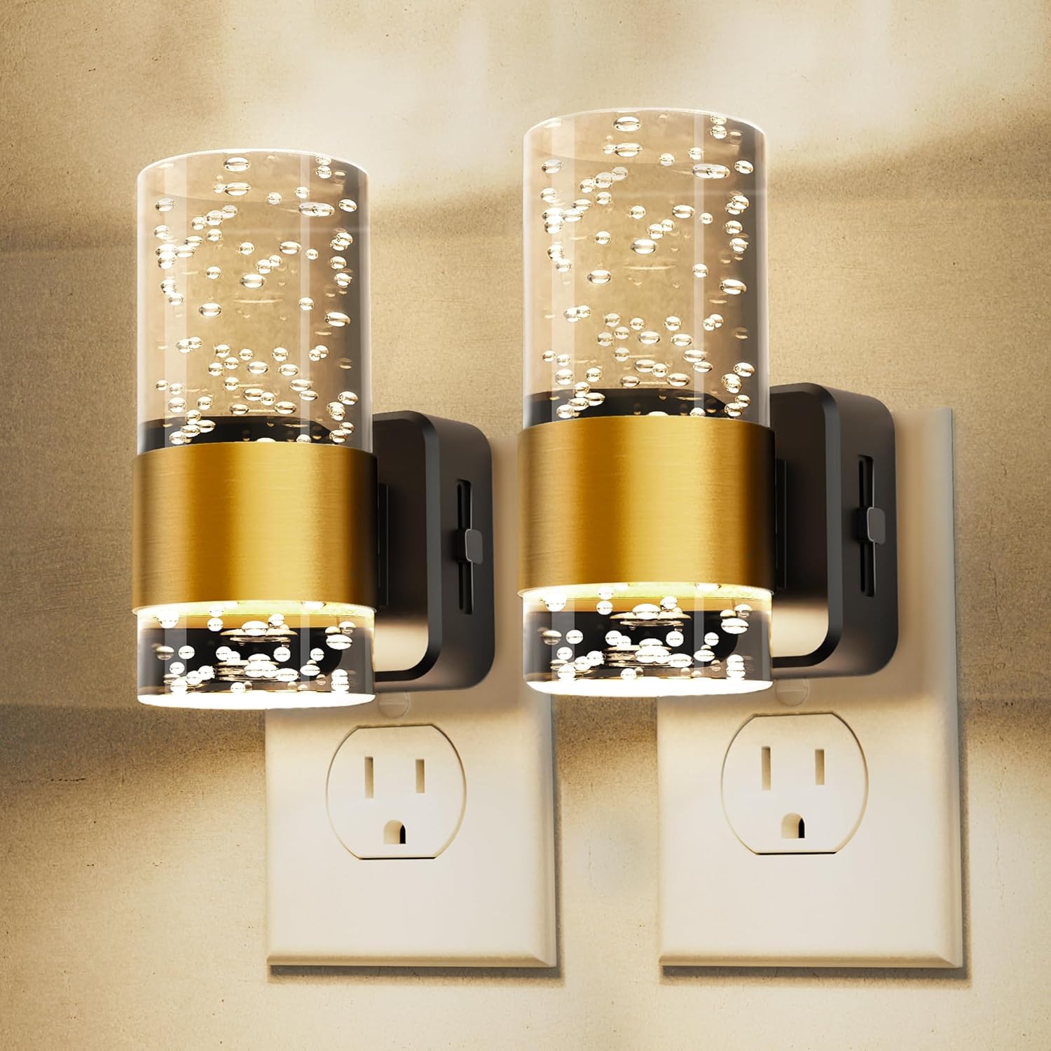 LED Dimmable Plug In Night Light Two Pack 3000K Warm Glow