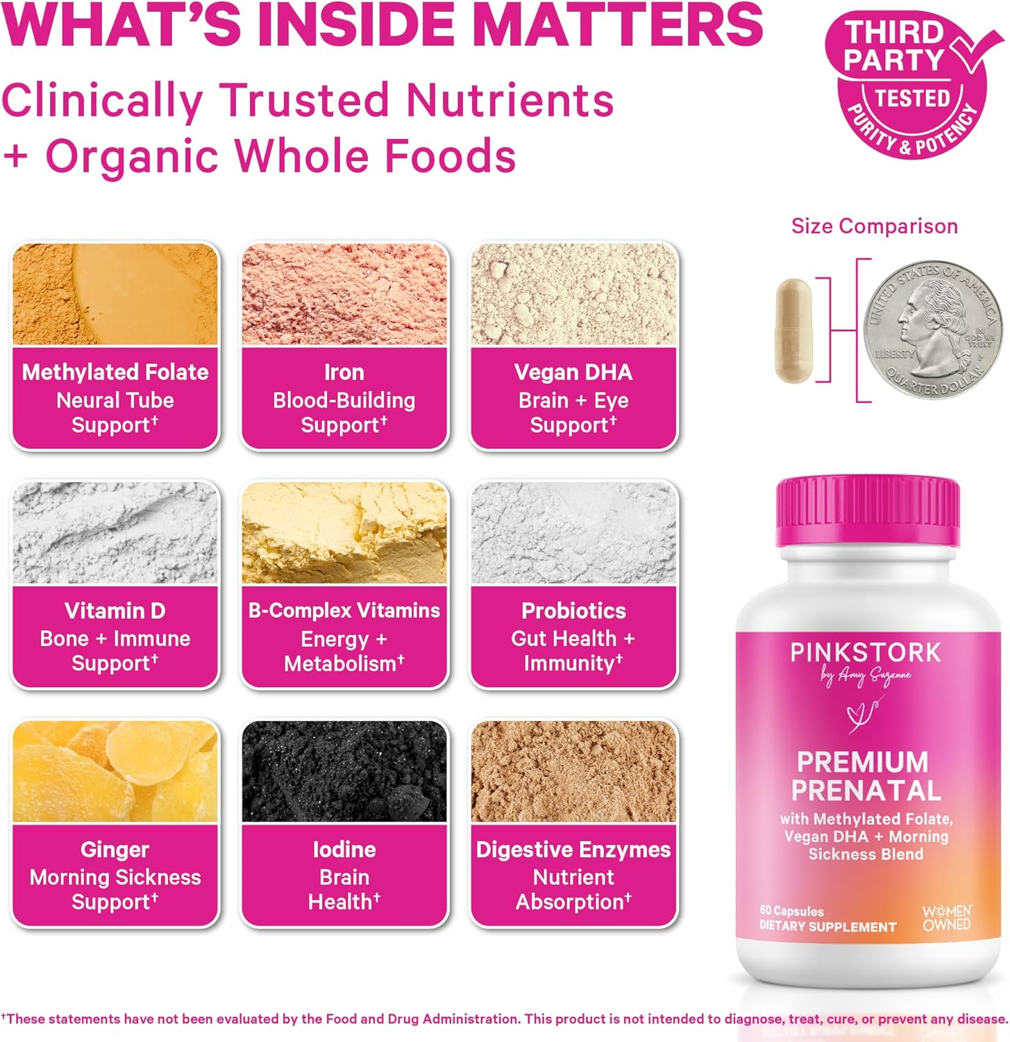 Prenatal Vitamin with Methylated Folate, Iron & Vegan DHA