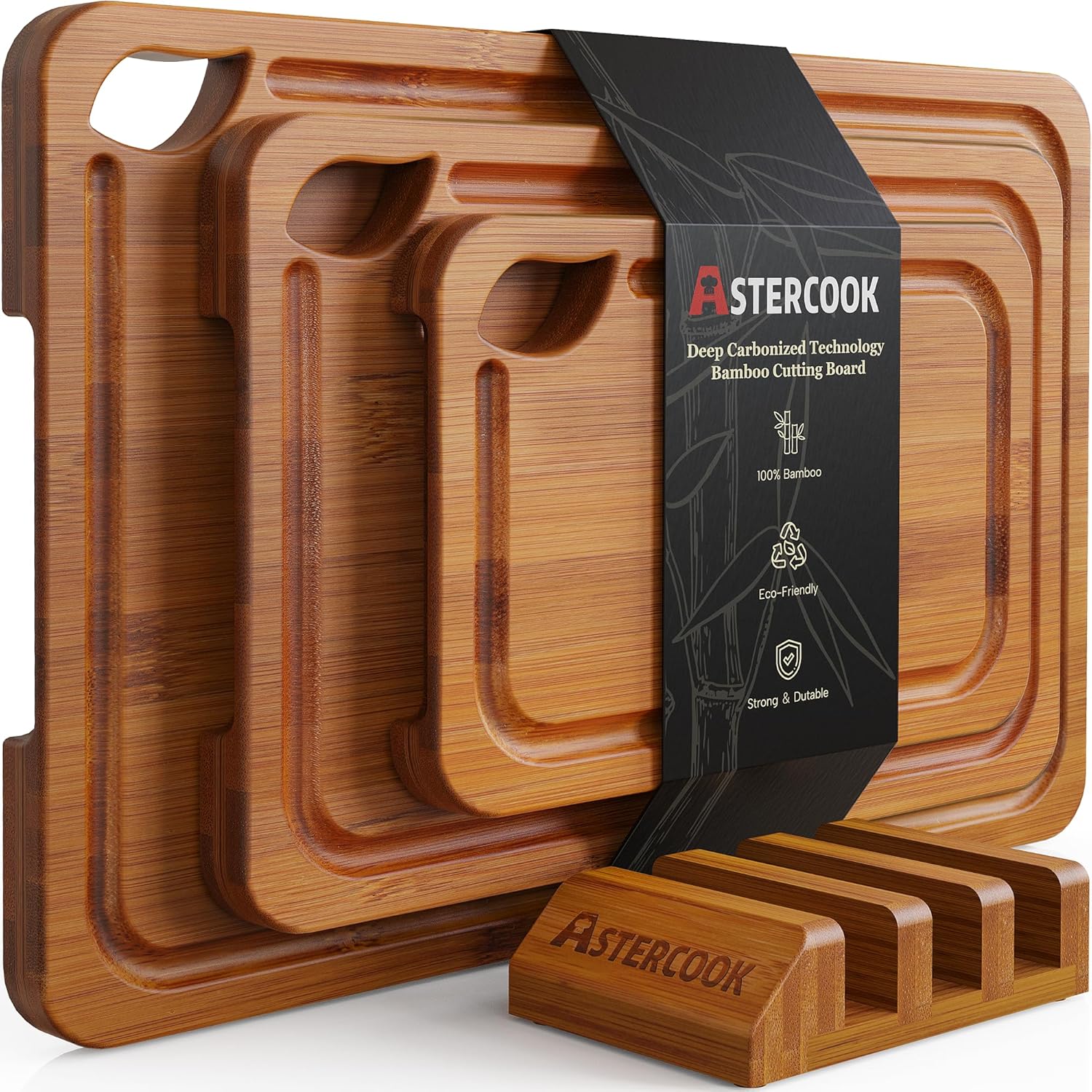 Reversible Bamboo Chopping and Charcuterie Board Set